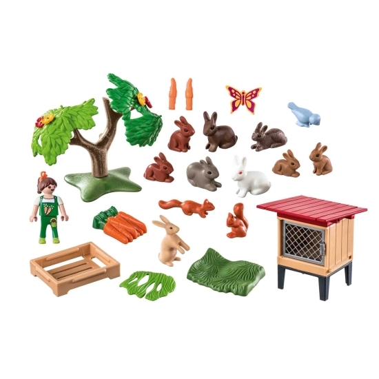 Set figurine - cușcă pentru iepurași, 3+ ani