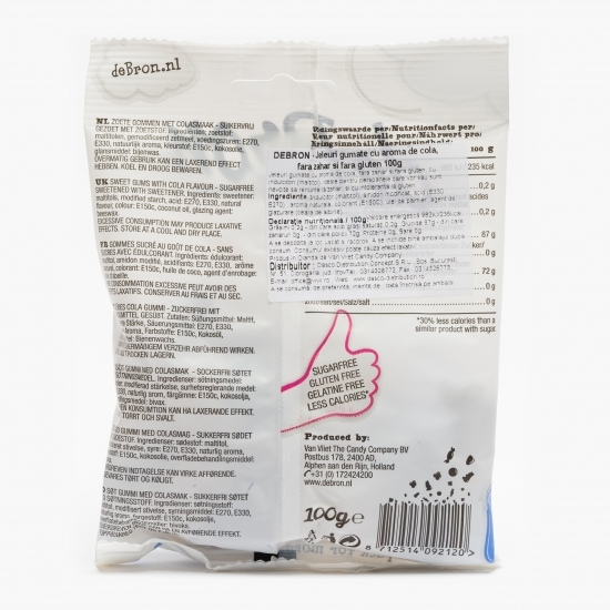 Jeleuri gumate cu aromă de cola, fără zahăr 100g