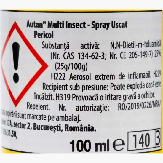  Spray repelent împotriva insectelor Multi Insect 100ml 