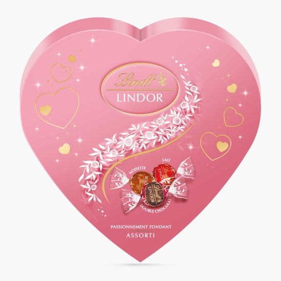 Bomboane de ciocolată asortate în cutie inimă, 12 buc, 160g
