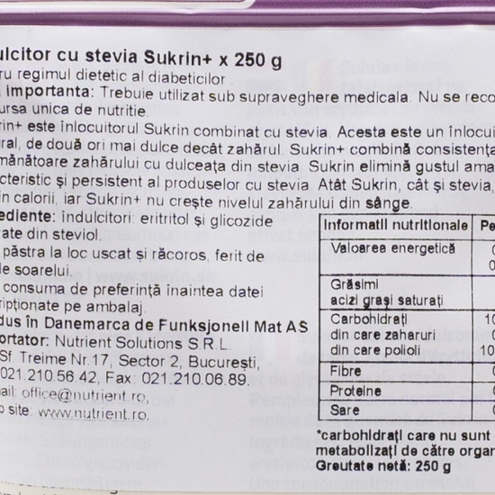 Îndulcitor cu stevia 250g