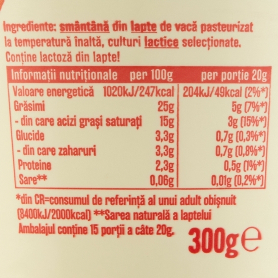 Smântână Prima 25% grăsime 300g