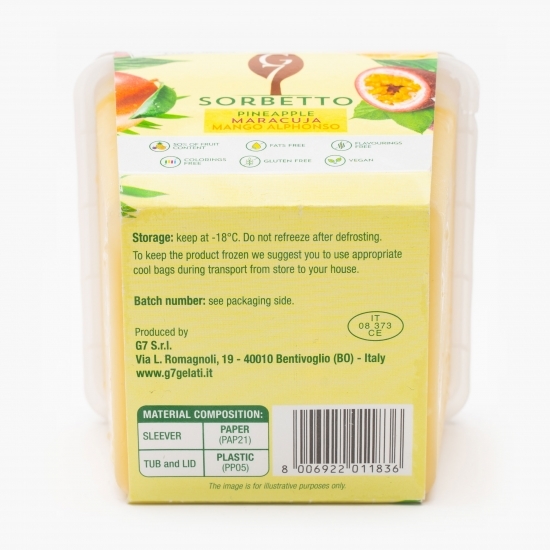 Sorbet ananas, fructul pasiunii 270g