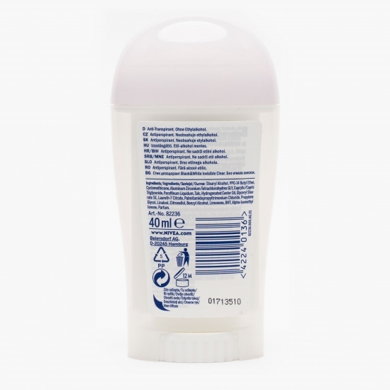 Deodorant stick feminin invisible for Black&White Clear 40ml