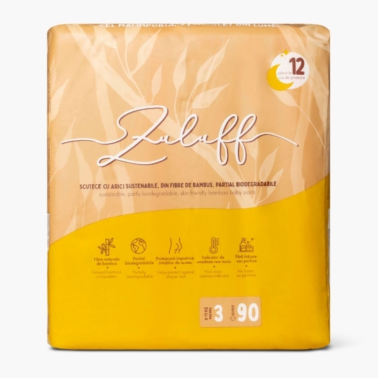 Scutece din bambus, mărimea 3, 6-11kg, 90 buc