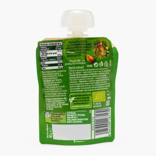 Piure ecologic de pere 80g, +4 luni