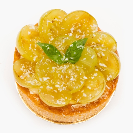 Tartă cu cremă de vanilie, extract de ananas și struguri 160g