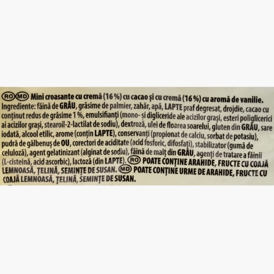 Mini croissante cu cremă de cacao și vanilie Double, 185g