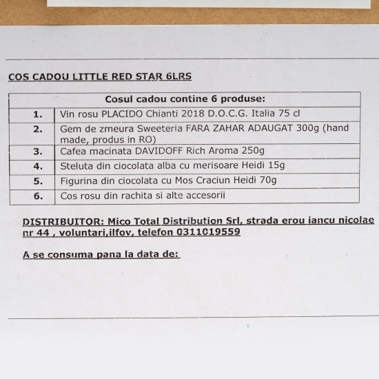Coș cadou Little Red Star 6LRS