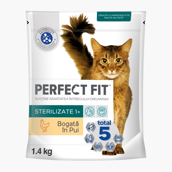 Hrană uscată pentru pisici sterilizate, 1.4kg, de pui