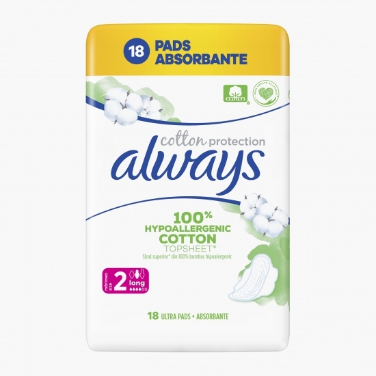 Absorbante Cotton protection long 18 buc