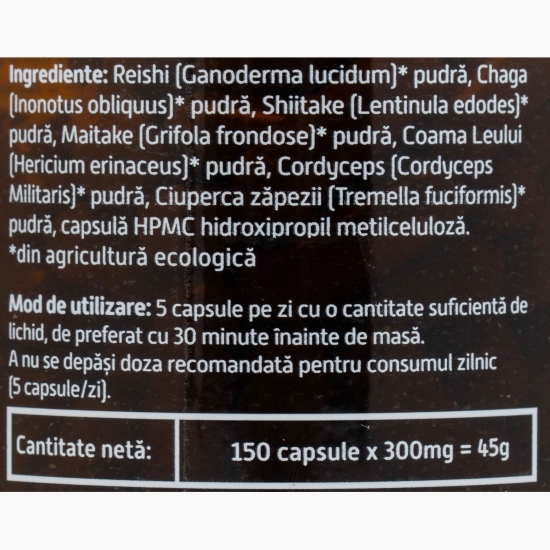 Complex de 7 ciuperci eco, 150 capsule