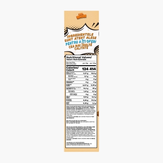 Pufuleți cu aromă de brânză cheddar, cu 30% proteină, fără zahăr și fără gluten, low carb 100g