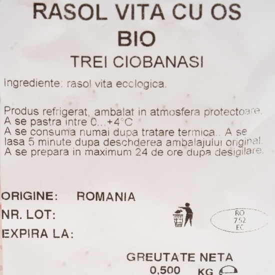 Rasol vită cu os, eco 500g