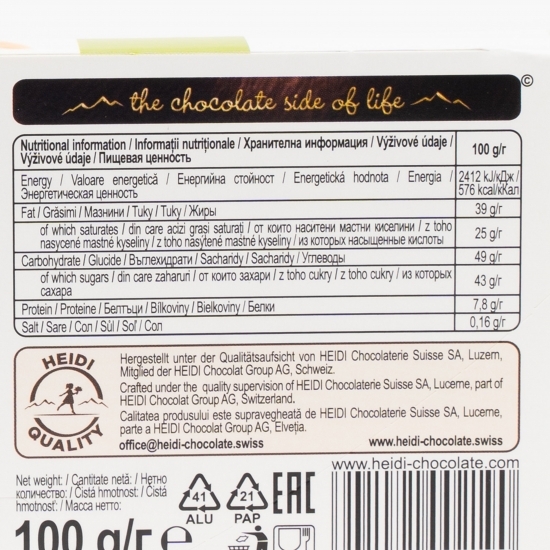 Ciocolată albă cu alune de pădure 100g