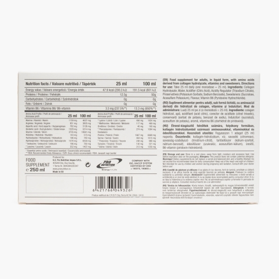 Supliment nutritiv Amino Collagen 12500, aromă de portocale, 10x25ml