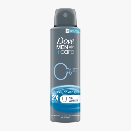 Antiperspirant spray Men+care 0% Aluminiu Clean Comfort 150ml