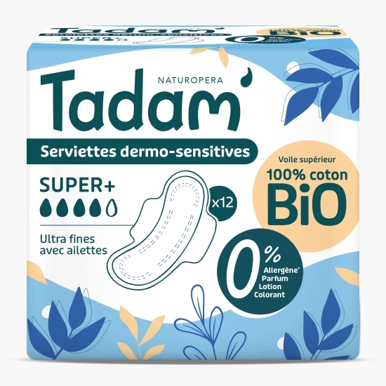 Absorbante bio hipoalergenice Ultra Super+, 12 bucăți