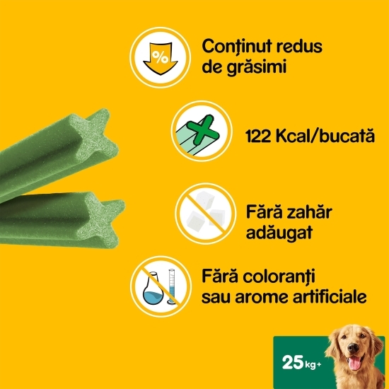 Batoane dentare pentru câini de talie mare, 7 buc, 270g, DentaStix Daily Fresh
