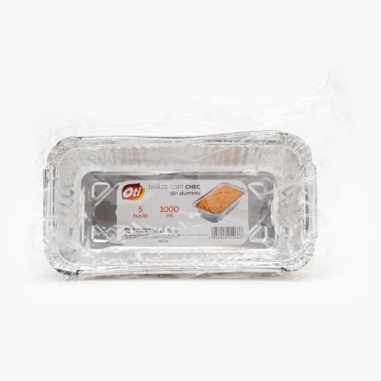 Tavă din aluminiu 1000ml pentru copt chec 5 buc