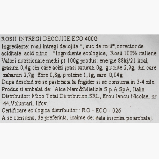 Roșii decojite eco, 400g