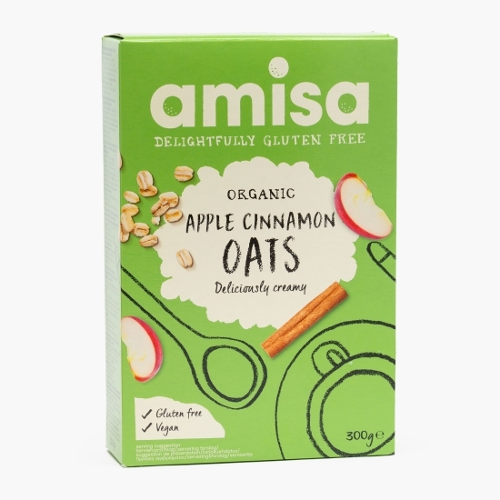 Porridge eco din ovăz cu măr și scorțișoară, fără gluten 300g
