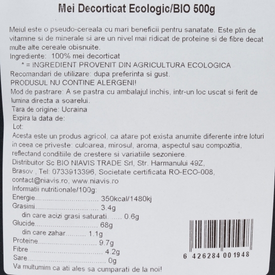 Mei decorticat ecologic 500g