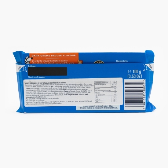 Ciocolată neagră cu umplutură și aromă de crème brûlée 100g
