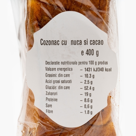 Cozonac cu nucă și cacao de post 400g