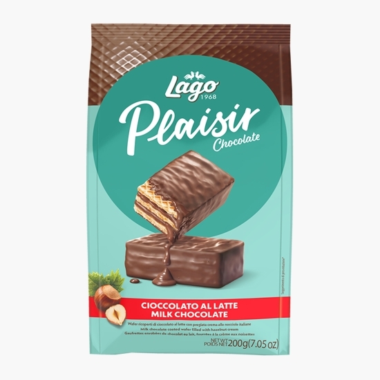 Napolitane glazurate cu umplutură de ciocolată cu lapte Plaisir Chocolate, 200g