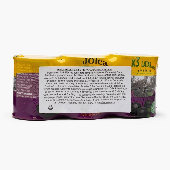 Măsline negre fără sâmburi 3x120g