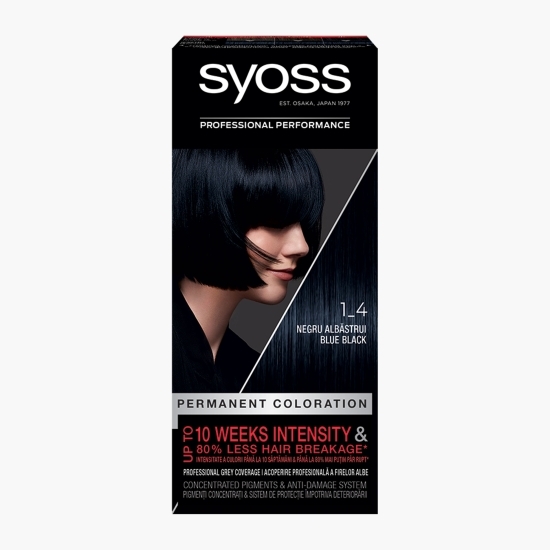 Vopsea de păr permanentă Professional Performance 1-4 negru albăstrui, 115ml
