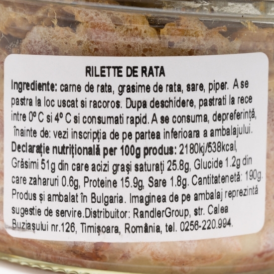 Rilettes de rață 190g