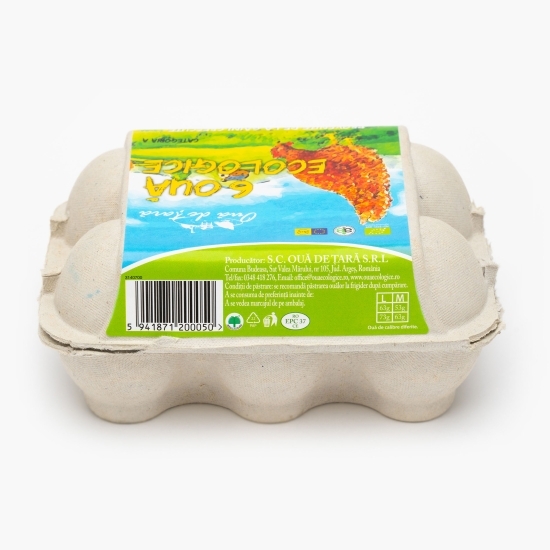 Ouă ecologice, mărime M-L, 6 buc