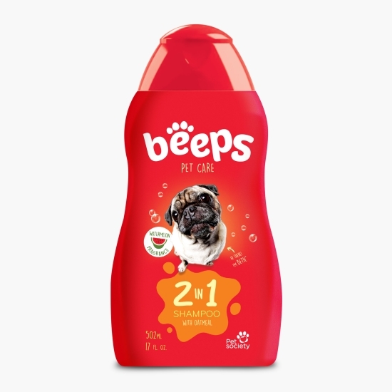 Șampon 2in1 pentru câini, cu ovăz și parfum de pepene verde, 502ml
