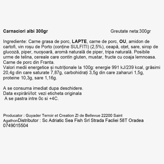 Cârnăciori albi 300g