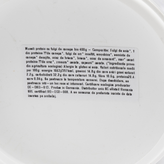 Musli proteic cu fulgi de cânepă eco 400g