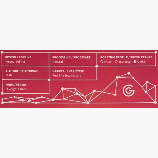 Columbia El Vergel Estate 250g, cafea de specialitate decofeinizată boabe