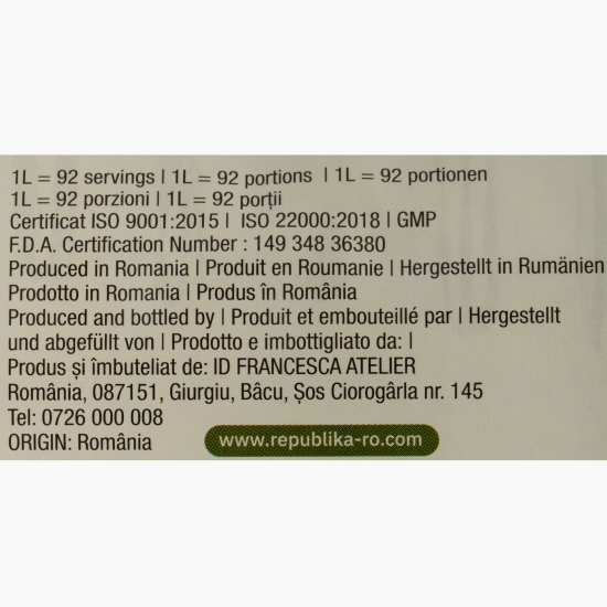  Ulei extravirgin de rapiță presat la rece dublu filtrat 1l