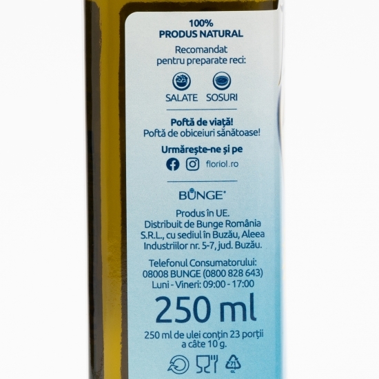 Ulei din semințe de floarea-soarelui presat la rece 0.25l