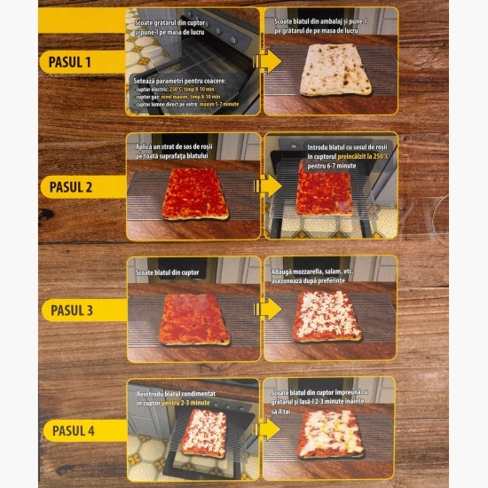 Blat de pizza tip Teglia Romana 20x30cm, 280g