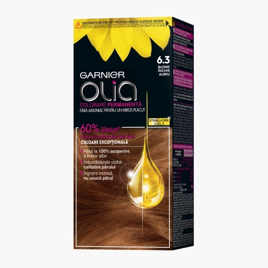 Vopsea de păr permanentă fără amoniac 6.3 Blond închis auriu 112ml 