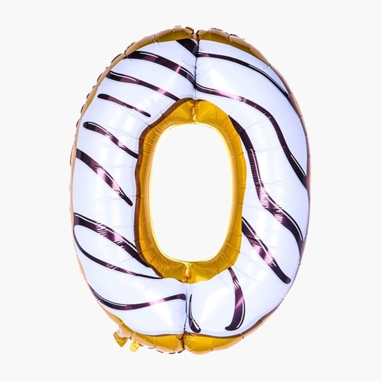 Balon cifra 0 din folie metalizată, model candy, 100cm