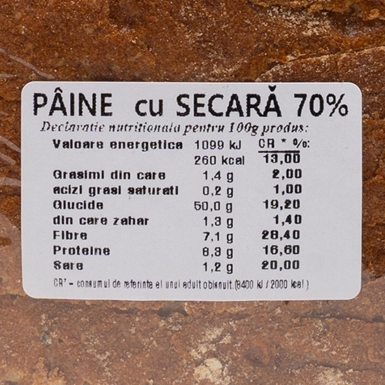 Pâine cu secară 70% 500g