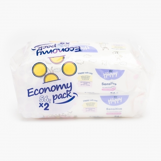 Șervețele umede Sensitive aloe pentru bebeluși 56x2 buc
