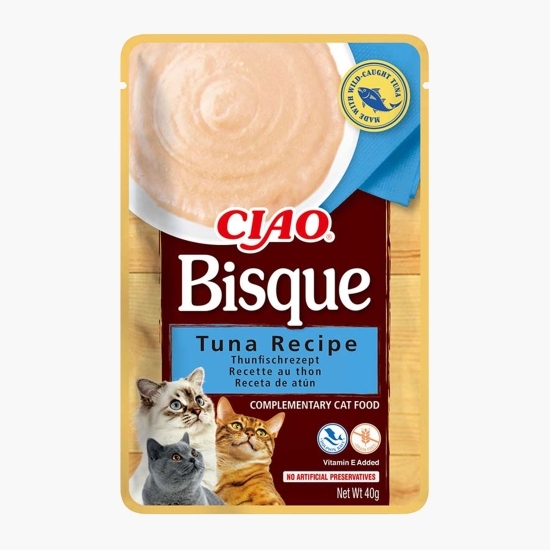 Hrană umedă pentru pisici Ciao Bisque Ton 40g