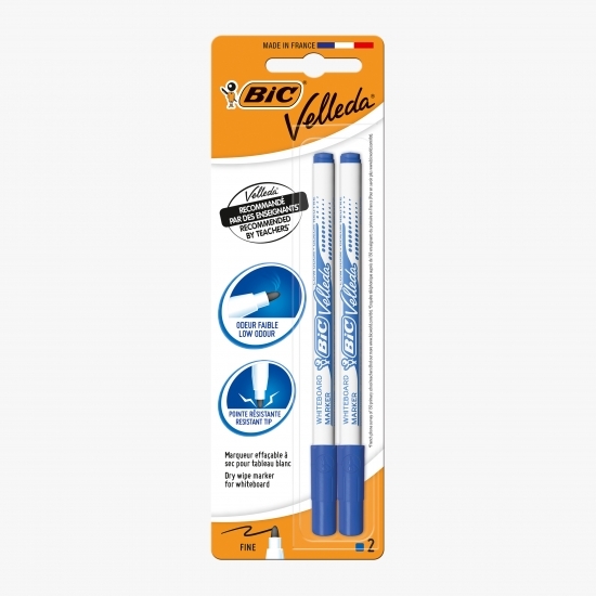 Set 2 markere pentru tablă albă Velleda 1721 albastru