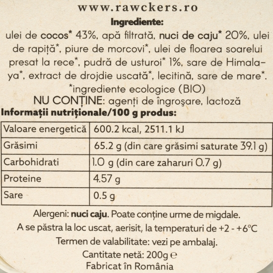 Pastă tartinabilă Melttino din nuci de caju eco, cu usturoi 200g