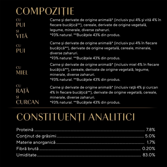 Hrană umedă pentru pisici adulte, 4x85g, selecție suculentă în sos