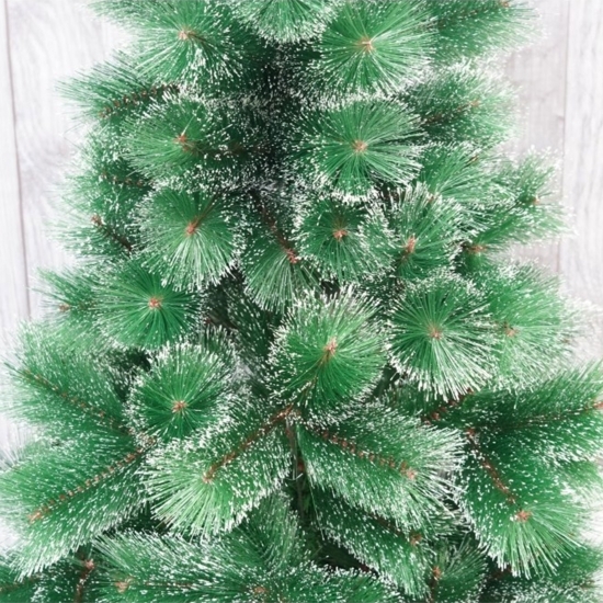 Brad artificial de Crăciun tip pin nins, înălțime 90 cm,  verde, suport pastic